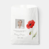 Einfaches Mohn-Foto-Trauer-Samen Geschenktütchen (Vorderseite)