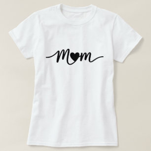 Einfaches Mom Script Herz T-Shirt