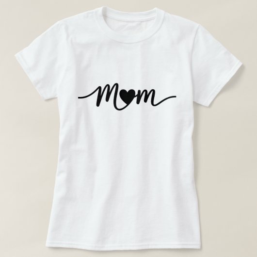 Einfaches Mom Script Herz T-Shirt (Design vorne)