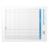 Einfaches monatliches Budget Planer Blau Notizblock (Vorderseite)