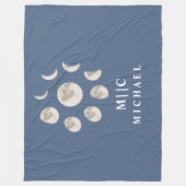 einfaches Mondmonogramm personalisiert Fleecedecke (Vorderseite)