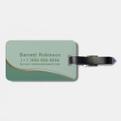 Einfaches Mongram Gold Line Green Clouds Muster Gepäckanhänger (Rückseite horizontal)