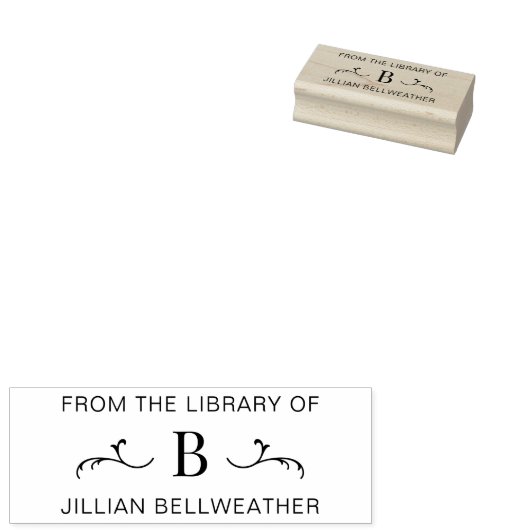 Einfaches Monogramm-Anfangsbuch Gummistempel (Stempel)