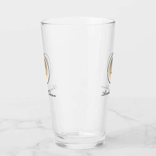 Einfaches Monogramm-Bier mit Goldfolie Glas (Links)