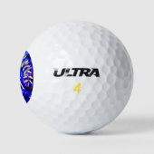 Einfaches Monogramm Blau Golfball (Logo)