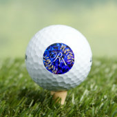 Einfaches Monogramm Blau Golfball (Insitu T-Shirt)