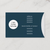 Einfaches Monogramm Blau Visitenkarte (Rückseite)