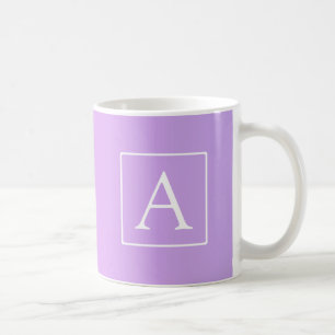 Einfaches Monogramm Dezent rosa/lila Ombre Kaffeetasse