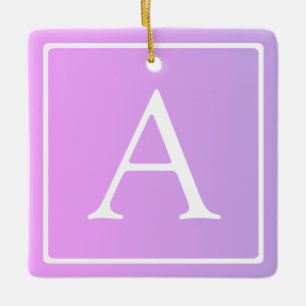 Einfaches Monogramm Dezent rosa/lila Ombre Keramikornament