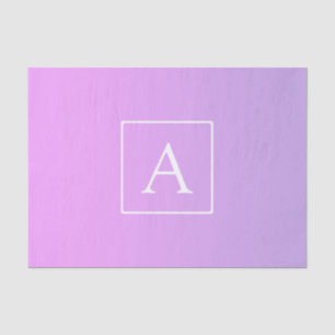 Einfaches Monogramm Dezent rosa/lila Ombre Seidenpapier