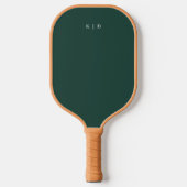 Einfaches Monogramm Dunkelgrün Pickleball Schläger (Vorderseite)