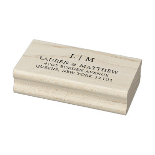 Einfaches Monogramm Elegante Hochzeit Gummistempel