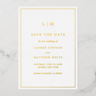 Einfaches Monogramm Elegantes Hochzeit-Sparen Sie Folieneinladung