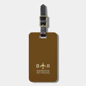 Einfaches Monogramm-Flugzeug Reise Braun Gepäckanhänger (Vorderseite vertikal)