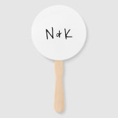 Einfaches Monogramm-Foto Moderne Hochzeit Fächer (Vorderseite)