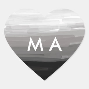 Einfaches Monogramm, fügen Sie Ihren Namen Buchsta Herz-Aufkleber