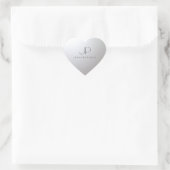 Einfaches Monogramm für anpassbare Gold Silver Tem Herz-Aufkleber (Tasche)