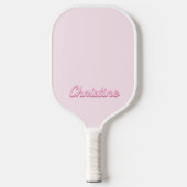 Einfaches Monogramm für moderne Skriptnamen Pickleball Schläger (Vorderseite)