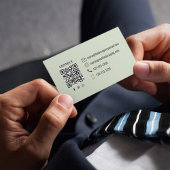 Einfaches Monogramm Grünes QR-Code | Verbinde dich Visitenkarte