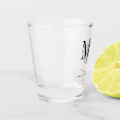 Einfaches Monogramm Hochzeit Schnapsglas (Links)