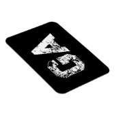 Einfaches Monogramm in Schwarz-Weiß mit Anfangsbuc Magnet (Rechte Seite)