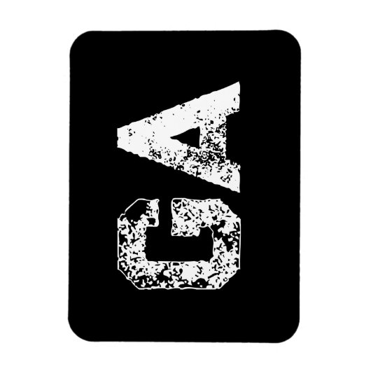 Einfaches Monogramm in Schwarz-Weiß mit Anfangsbuc Magnet (Vertikal)