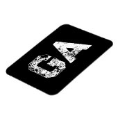 Einfaches Monogramm in Schwarz-Weiß mit Anfangsbuc Magnet (Linke Seite)