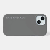 Einfaches Monogramm iPhone 15 Hülle (Rückseite (Horizontal))