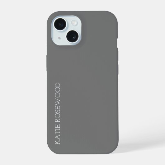 Einfaches Monogramm iPhone 15 Hülle (Rückseite)