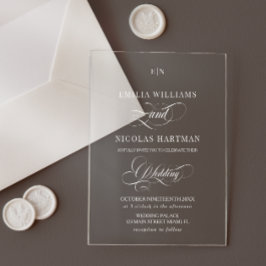 Einfaches Monogramm klassische Hochzeit Acryleinladungen