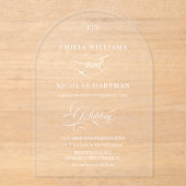 Einfaches Monogramm klassische Hochzeit Acryleinladungen (Vorderseite)