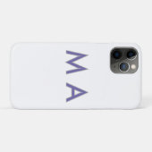 Einfaches Monogramm lila grau fügen Sie Ihren Name Case-Mate iPhone Hülle (Rückseite (Horizontal))