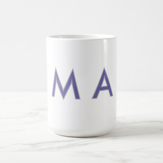 Einfaches Monogramm lila grau fügen Sie Ihren Name Kaffeetasse (Mittel)