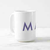 Einfaches Monogramm lila grau fügen Sie Ihren Name Kaffeetasse (Vorderseite Links)