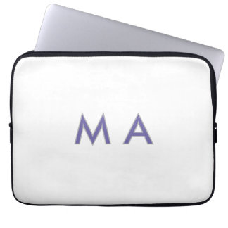 Einfaches Monogramm lila grau fügen Sie Ihren Name Laptopschutzhülle