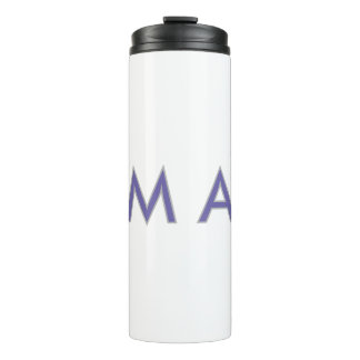 Einfaches Monogramm lila grau fügen Sie Ihren Name Thermosbecher