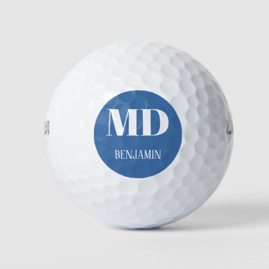 Einfaches Monogramm MD personalisierter Arzt Golfball (Vorderseite)