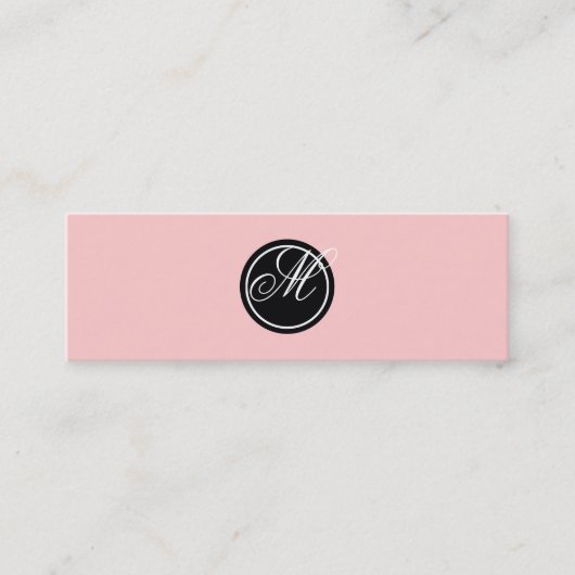 Einfaches Monogramm Mini Visitenkarte (Vorderseite)