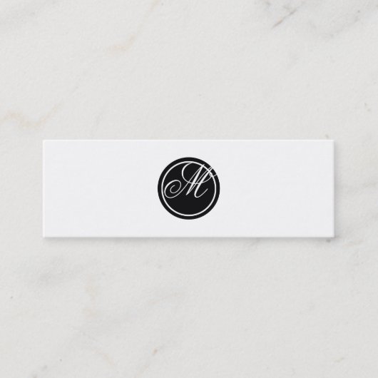 Einfaches Monogramm Mini Visitenkarte (Vorderseite)
