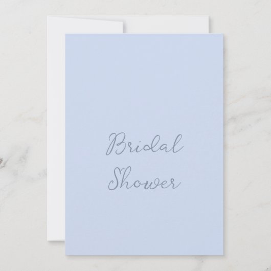 Einfaches Monogramm Minimalistisch Beau Blue Braut Einladung (Rückseite)