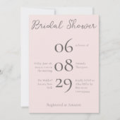 Einfaches Monogramm Minimalistisch Beige Brautpart Einladung (Vorderseite)