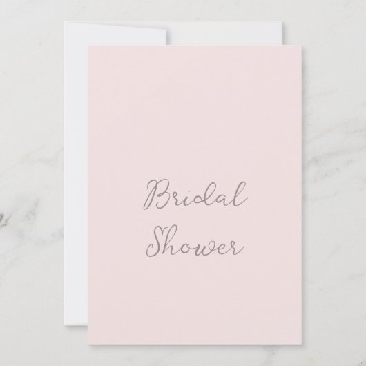 Einfaches Monogramm Minimalistisch Beige Brautpart Einladung (Rückseite)