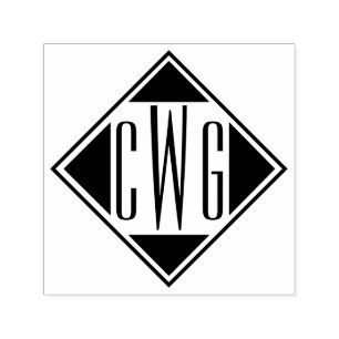 Einfaches Monogramm mit 3 Anfangsbuchstaben #6D Di Permastempel