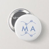 Einfaches Monogramm mit Ihrem Namensbuchstaben bla Button (Vorne & Hinten)