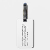 Einfaches Monogramm mit orange Schachbrett Gepäckanhänger (Rückseite vertikal)