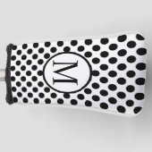 Einfaches Monogramm mit schwarzen Tupfen Golf Headcover (Vorderseite)