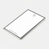 Einfaches Monogramm mit schwarzer Umrandung person Post-it Klebezettel (angewinkelt)