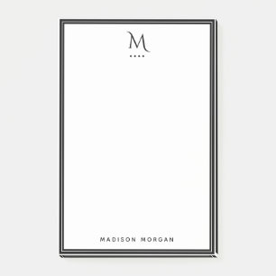 Einfaches Monogramm mit schwarzer Umrandung person Post-it Klebezettel