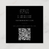 Einfaches Monogramm Moderner Minimalistischer Styl Quadratische Visitenkarte (Rückseite)