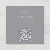 Einfaches Monogramm Moderner Minimalistischer Styl Quadratische Visitenkarte (Rückseite)